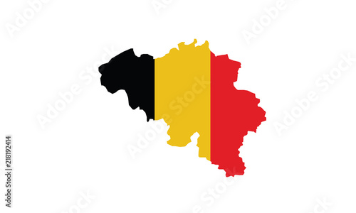 Fotografie, Tablou Belgium map outline national borders country state Europe