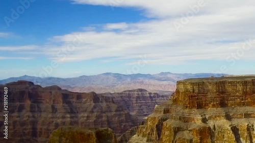 landscape and nature concept - aerial view of grand canyon cliffs from helicopter