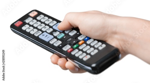Hand Using a Remote Control