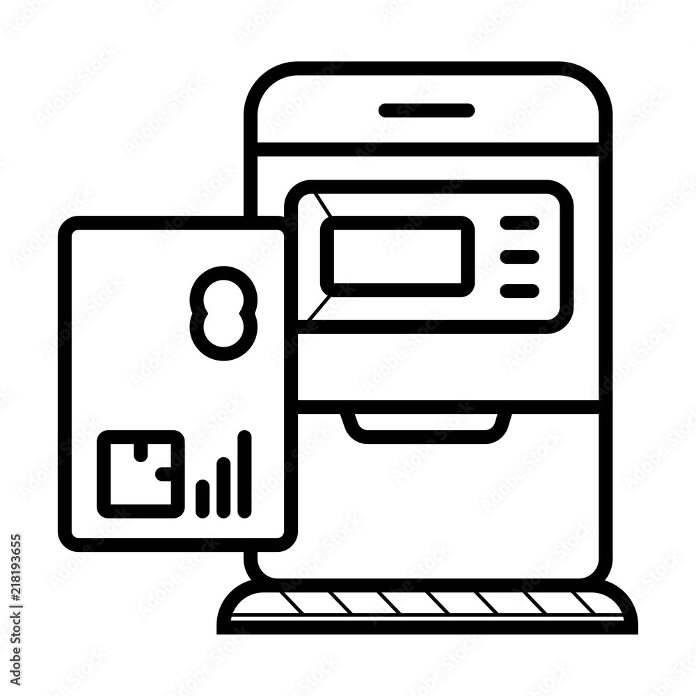 ATM - Automated Teller Machine Icon Vector. Money Automat ATM - Automated Teller Machine Icon Vector. Money Automat