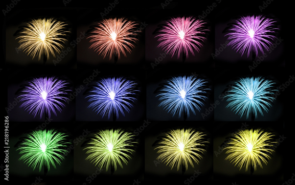 beautiful frieworks show in night new year beautiful frieworks show in night new year