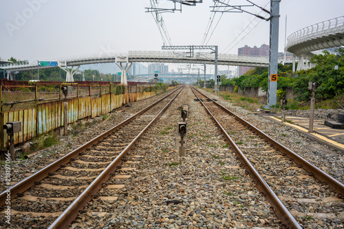 View from middle of railway in Kaohsiung