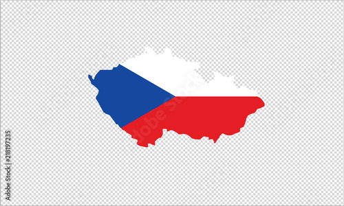 Czech republic outline map country shape state borders