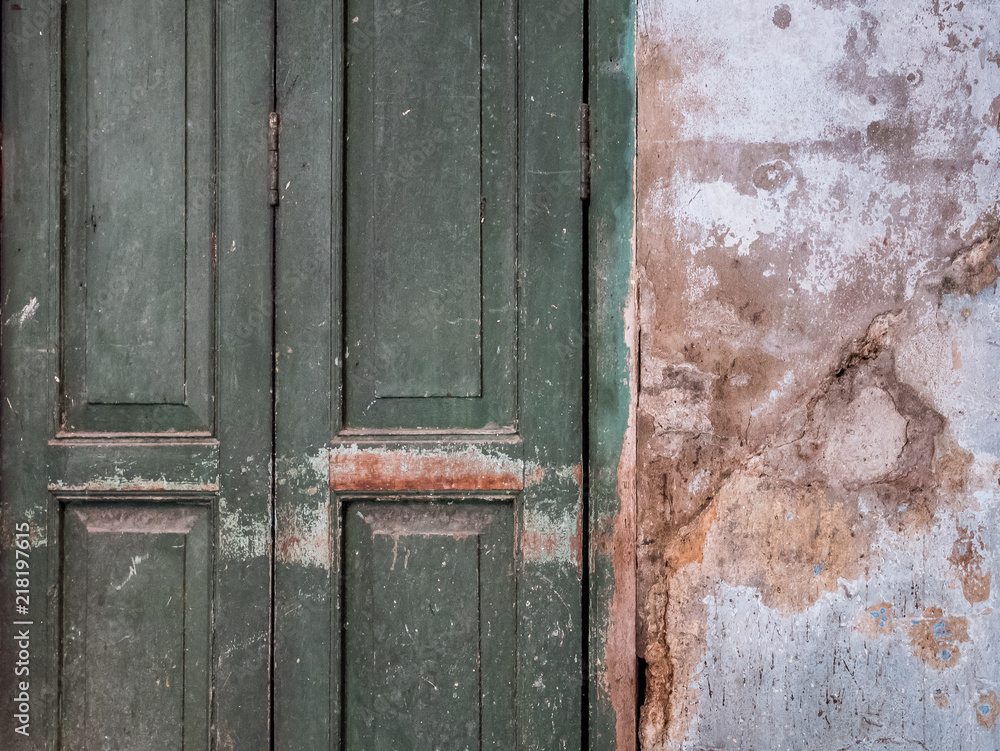 Old door and wall. Old door and wall.