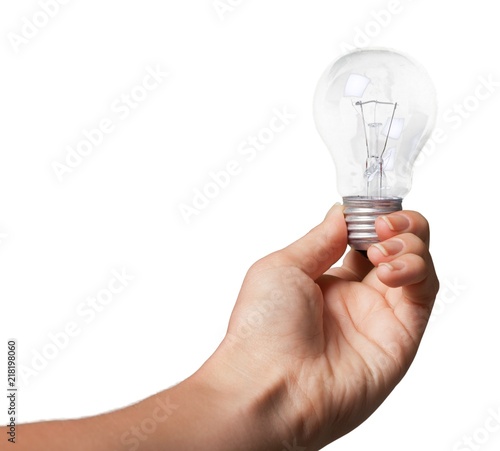 Closeup of Hand Holding a Light Bulb