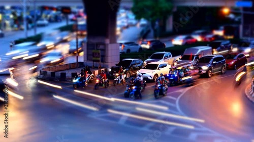 Wallpaper Mural Time lapse transportation vehicle waiting green light at junction - Panning effect Torontodigital.ca