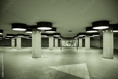 Photography public transportation underground hub in western berlin