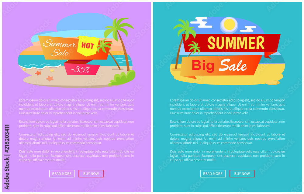 Fototapeta premium Summer Big Sale Best Discount 35 Off Online Pages