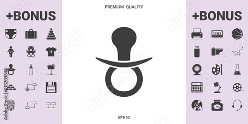  Baby pacifier icon - graphic elements for your design