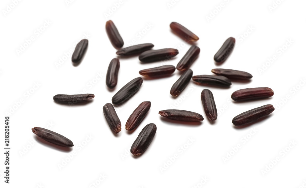 Black wild rice on white background Black wild rice on white background