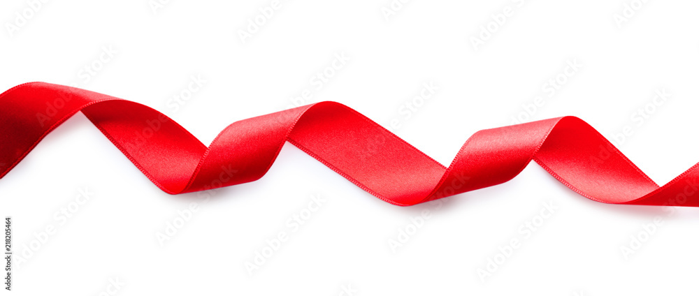 Red ribbon on white background Red ribbon on white background