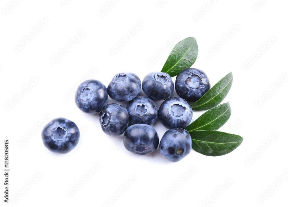 Ripe blueberries on white background Ripe blueberries on white background