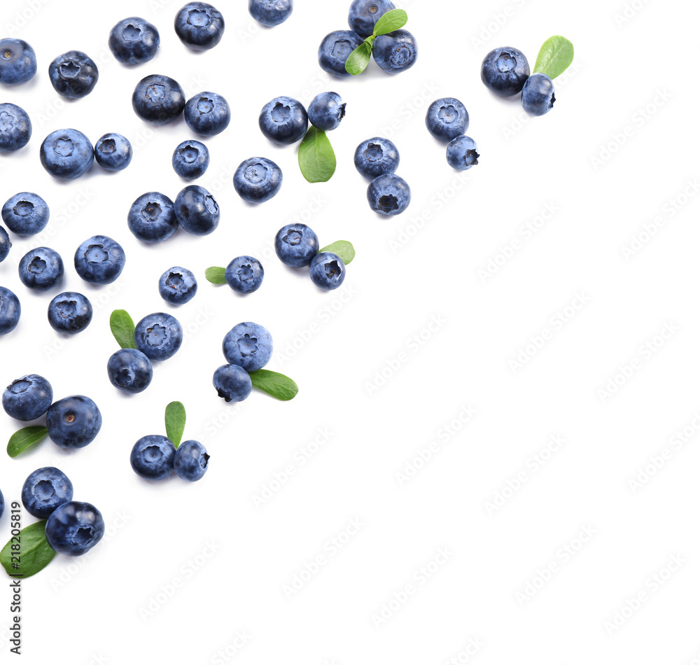 Ripe blueberries on white background Ripe blueberries on white background