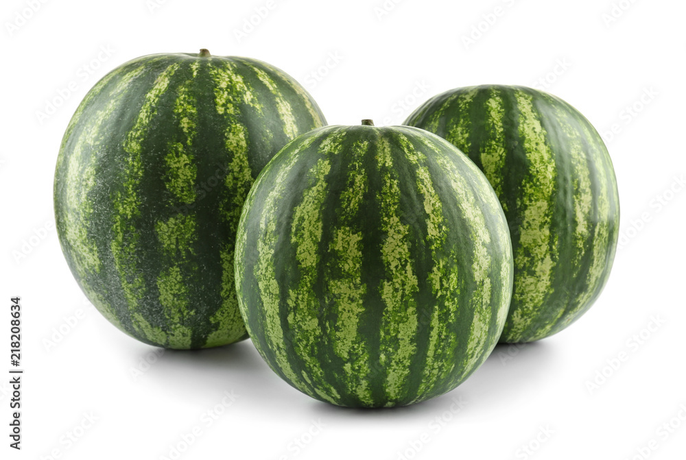 Ripe watermelons on white background Ripe watermelons on white background