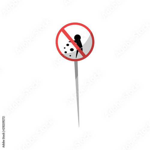 No littering prohibited sign vector Illustration on a white background