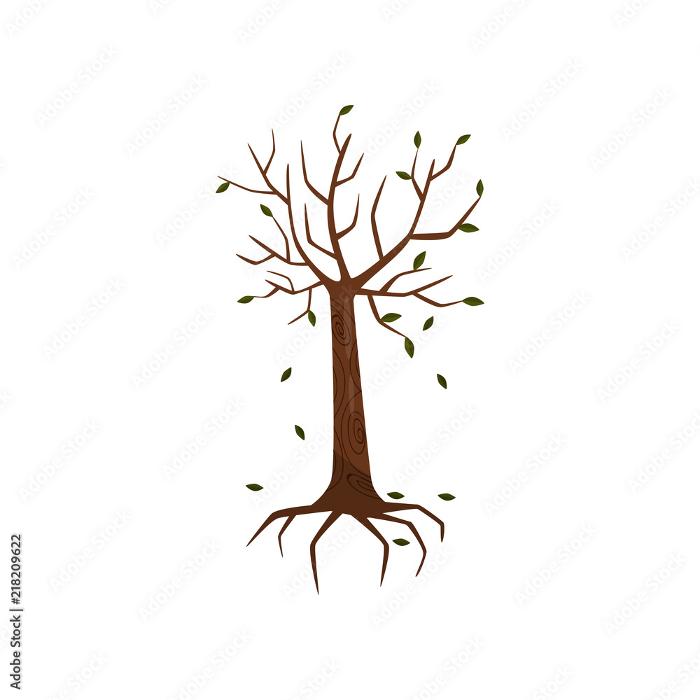 Dead tree, symblol of environmental pollution vector Illustration on a white background Dead tree, symblol of environmental pollution vector Illustration on a white background