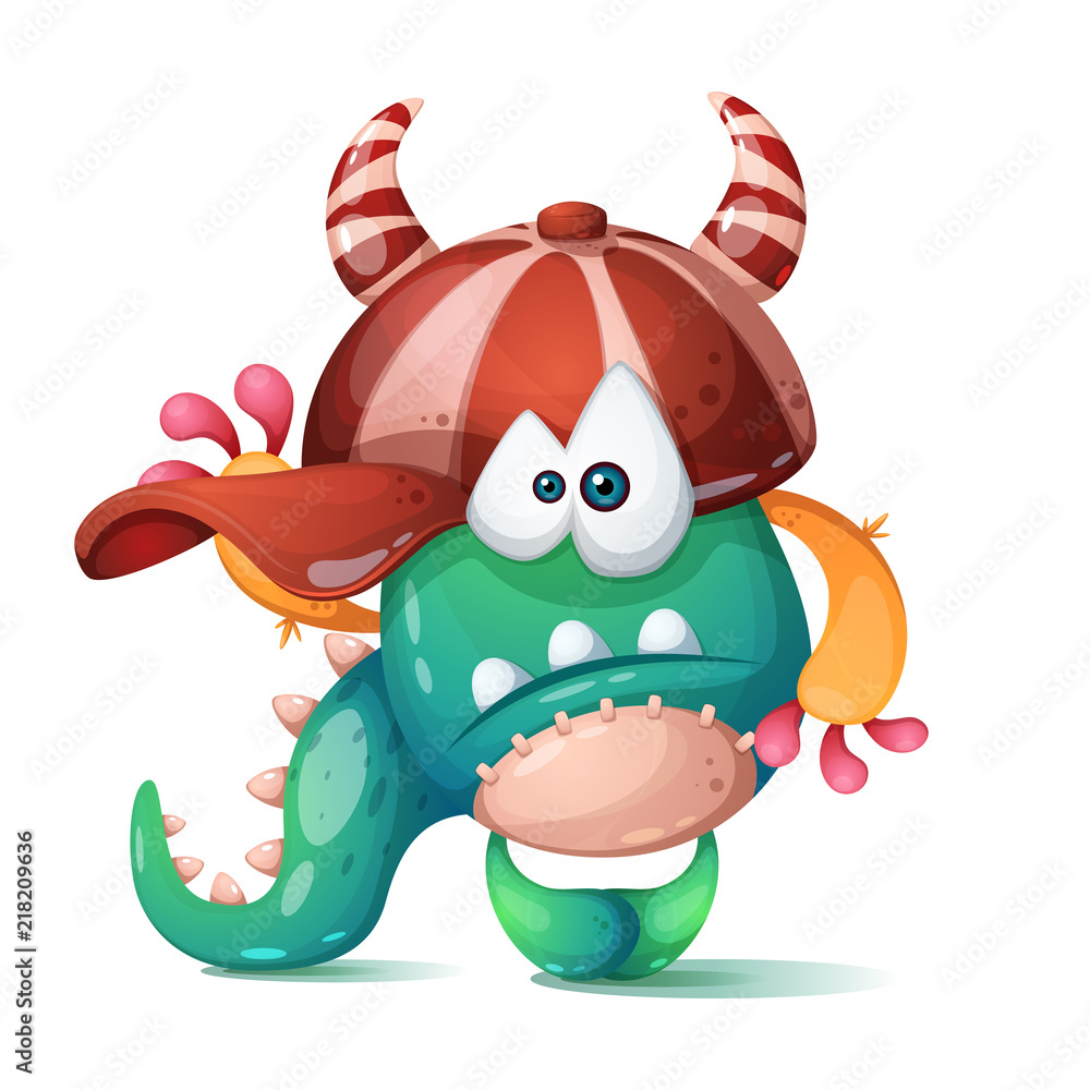 Fototapeta premium Funny, cute, crazy monster characters Vector eps 10
