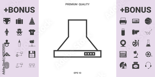 Kitchen hood linear icon - graphic elements for your design