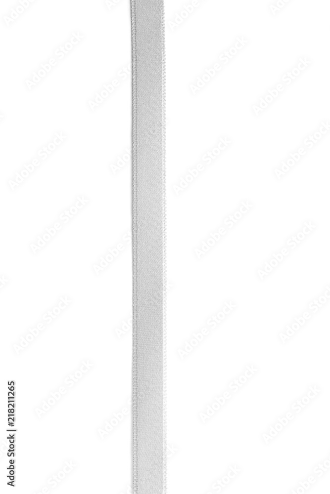 Silver ribbon on white background Silver ribbon on white background