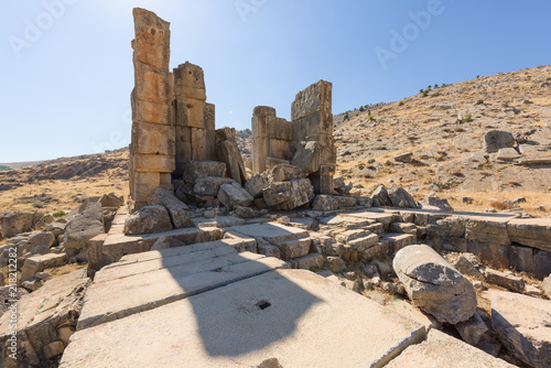 Ruins of Niha Upper roman temple, in the Bekaa Valley and Mount Lebanon slopes, Lebanon. photo