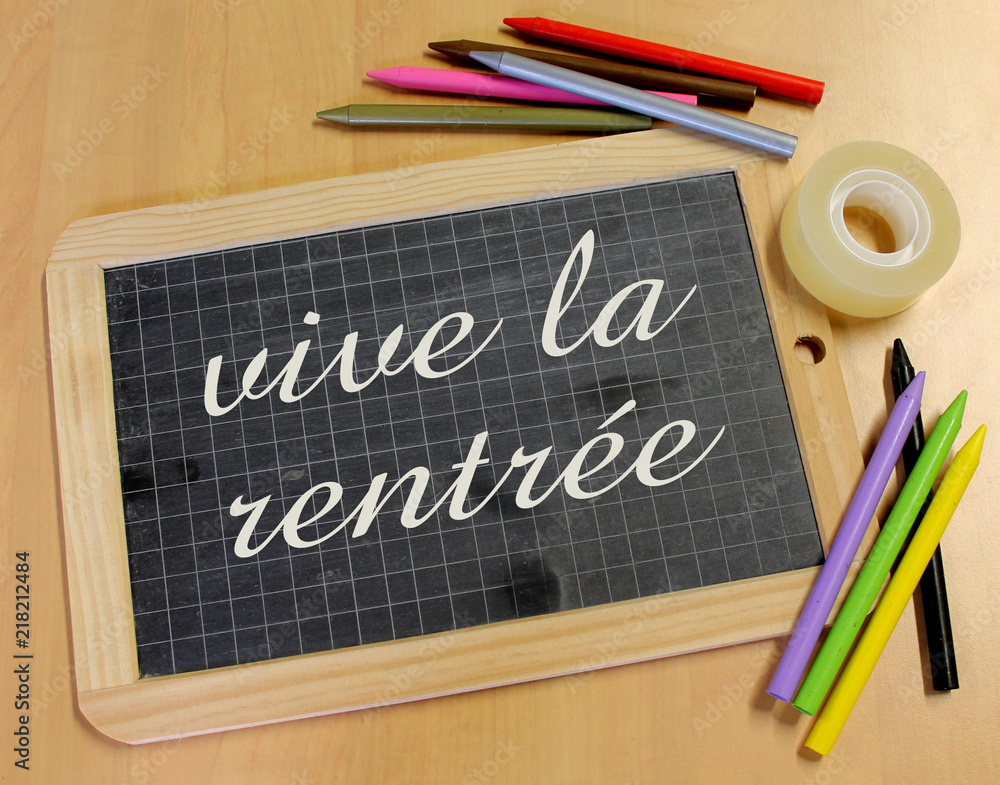 ardoise d'école vive l'école Stock Photo Adobe Stock