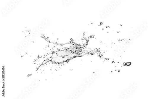 blue water splash isolated on white background