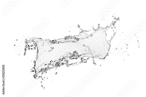 blue water splash isolated on white background