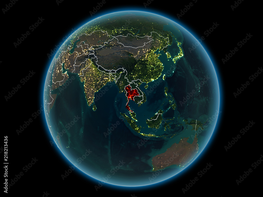 Thailand on planet Earth from space at night Thailand on planet Earth from space at night