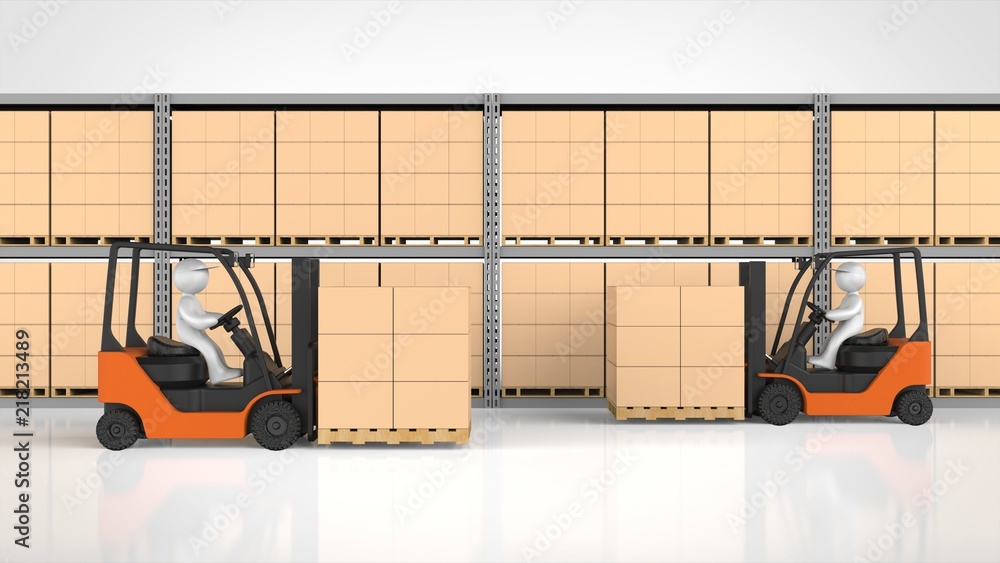 物流倉庫とフォークリフト Stock イラスト Adobe Stock