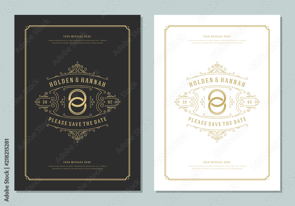 Wedding save the date invitation card vector illustration. Wedding save the date invitation card vector illustration.