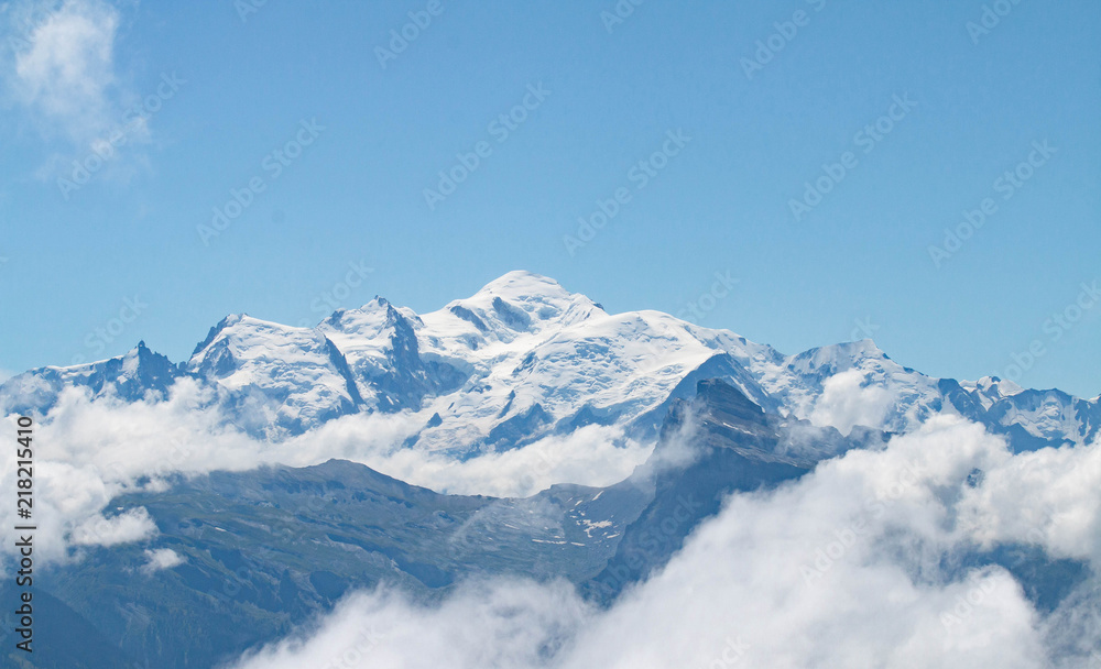 Obraz premium Le Mont-Blanc depuis Chamossière (Joux Plane, Samoëns, Les Gets)