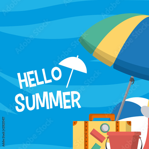 Naklejka Hello sumer card
