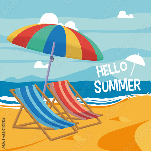Tablou pe pânză Hello sumer card