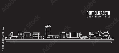 Cityscape Building Line art Vector Illustration design - Port Elizabeth city photo