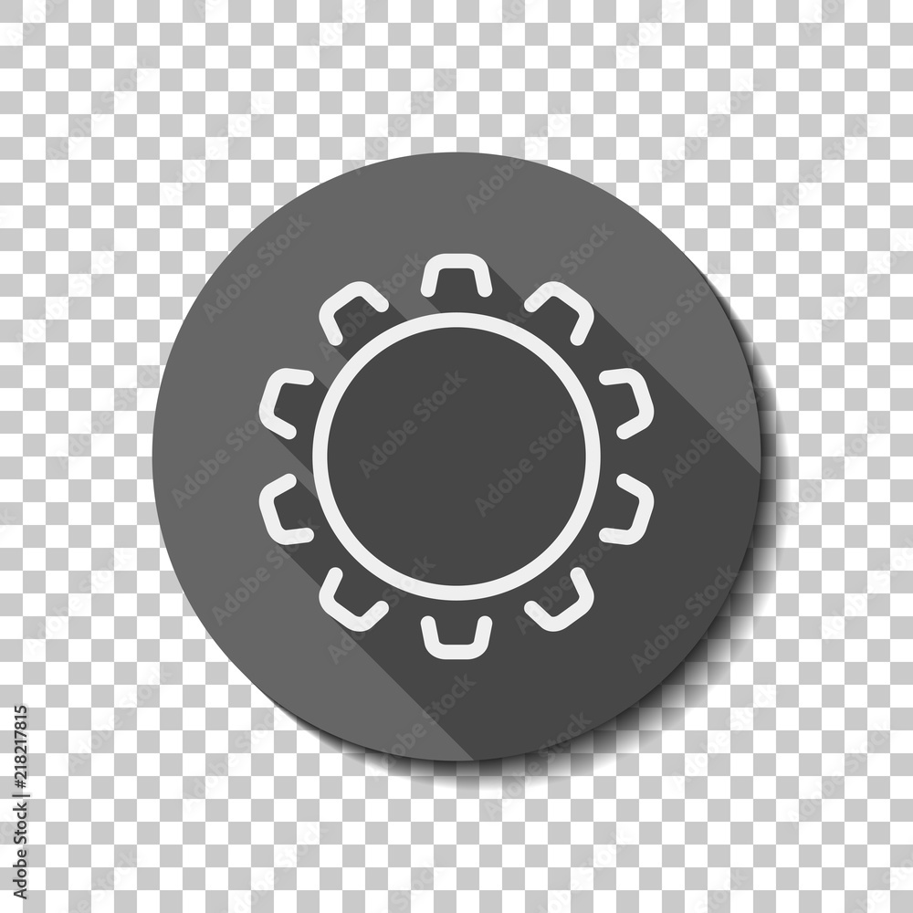 Simple gear or setting. Linear icon, thin outline. flat icon, lo Simple gear or setting. Linear icon, thin outline. flat icon, lo