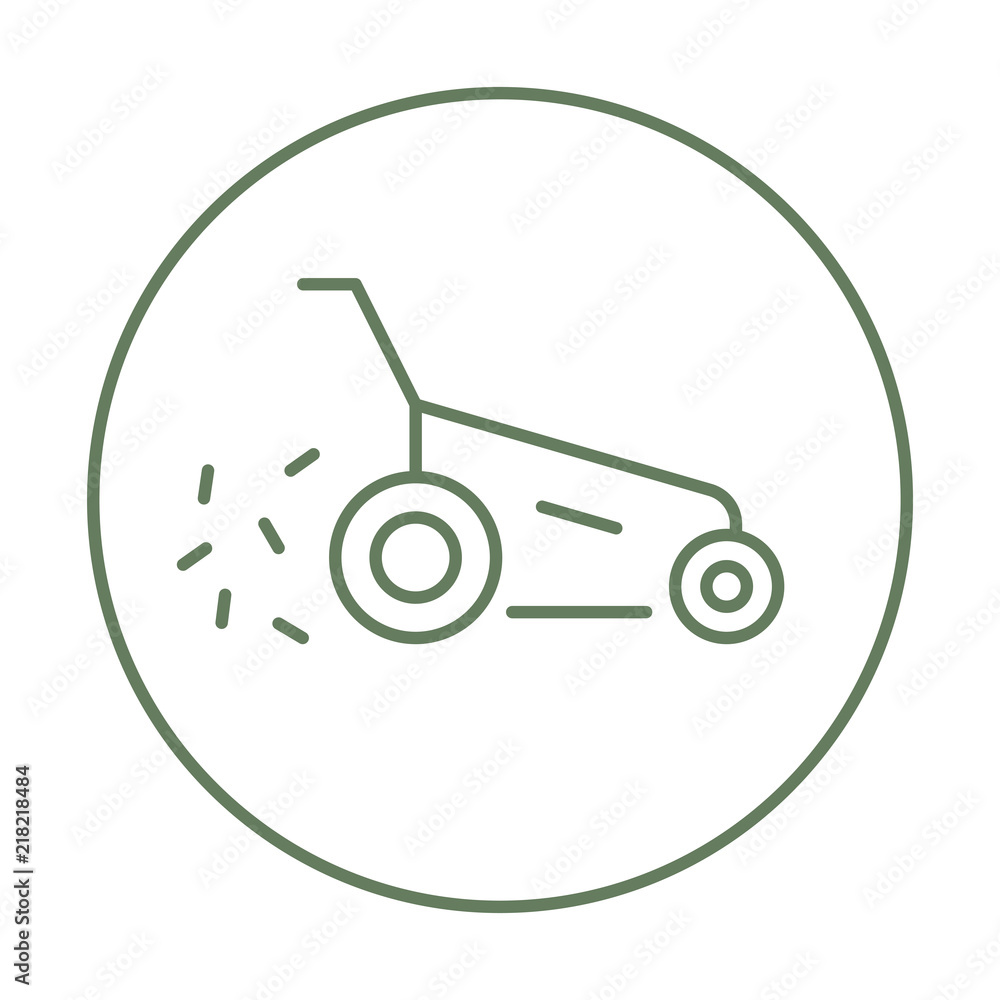 Vector lawn mower icon with trendy line art style. Mowing grass linear sign, Gardening tools emblem for Landscaping design company isolated on a white background. Hand lawn mower gardening thin line. Vector lawn mower icon with trendy line art style. Mowing grass linear sign, Gardening tools emblem for Landscaping design company isolated on a white background. Hand lawn mower gardening thin line.