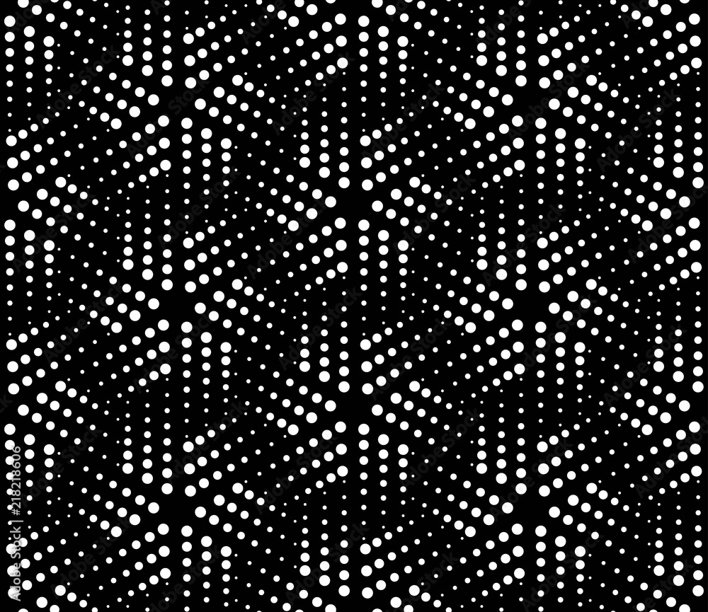 Vector seamless texture. Modern geometric background. Monochrome geometric pattern with hexagons of dots. Vector seamless texture. Modern geometric background. Monochrome geometric pattern with hexagons of dots.
