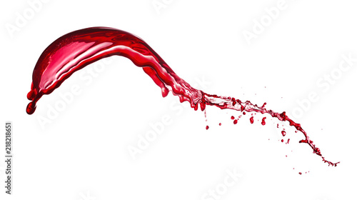 splash of red wine isolated on white background