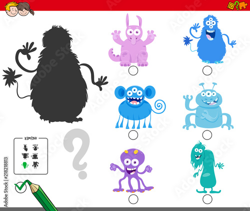 shadows game with cartoon monster characters