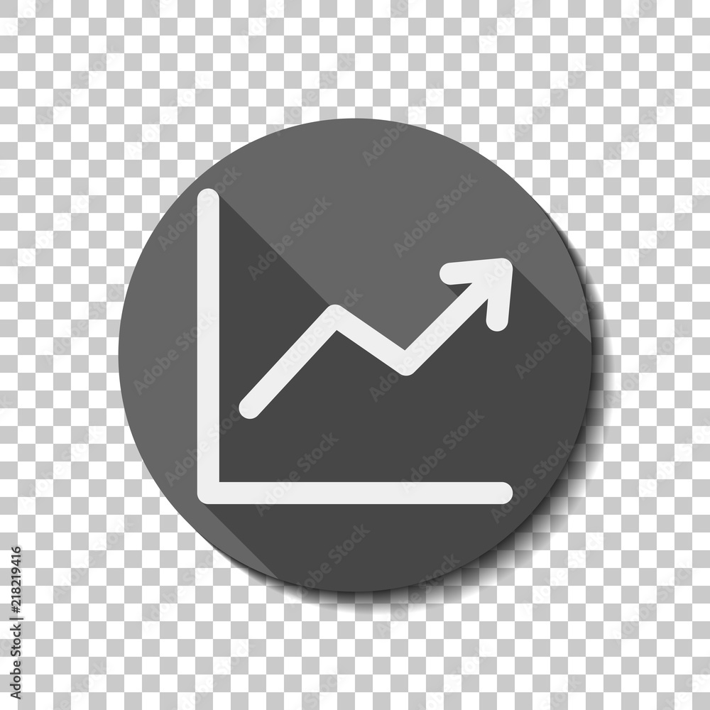Finance grapgic, grow. flat icon, long shadow, circle, transpare Finance grapgic, grow. flat icon, long shadow, circle, transpare