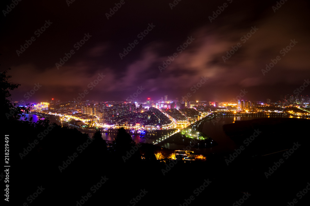 Night View of Mountain City