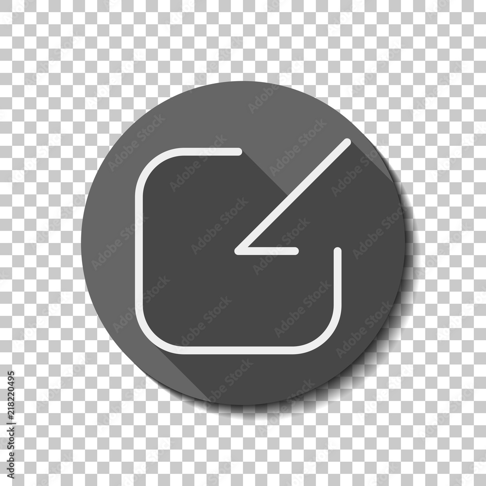 Share, login or download. Diagonal arrow into square. flat icon, Share, login or download. Diagonal arrow into square. flat icon,
