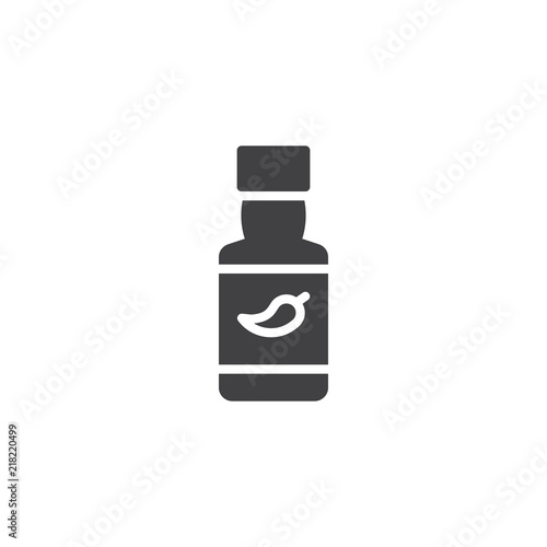 Chili sauce bottle vector icon. filled flat sign for mobile concept and web design. Hot Spicy Chili Pepper Sauce simple solid icon. Symbol, logo illustration. Pixel perfect vector graphics