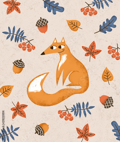 Autumn fox children poster