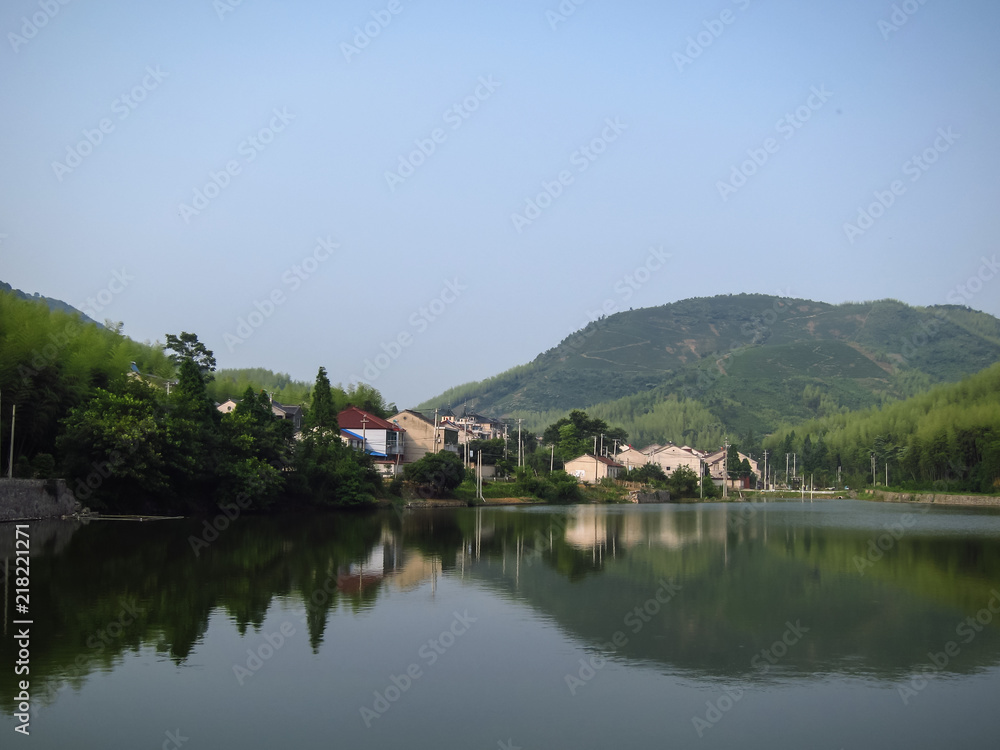 Beautiful Scenery of Villages,Water and Mountains