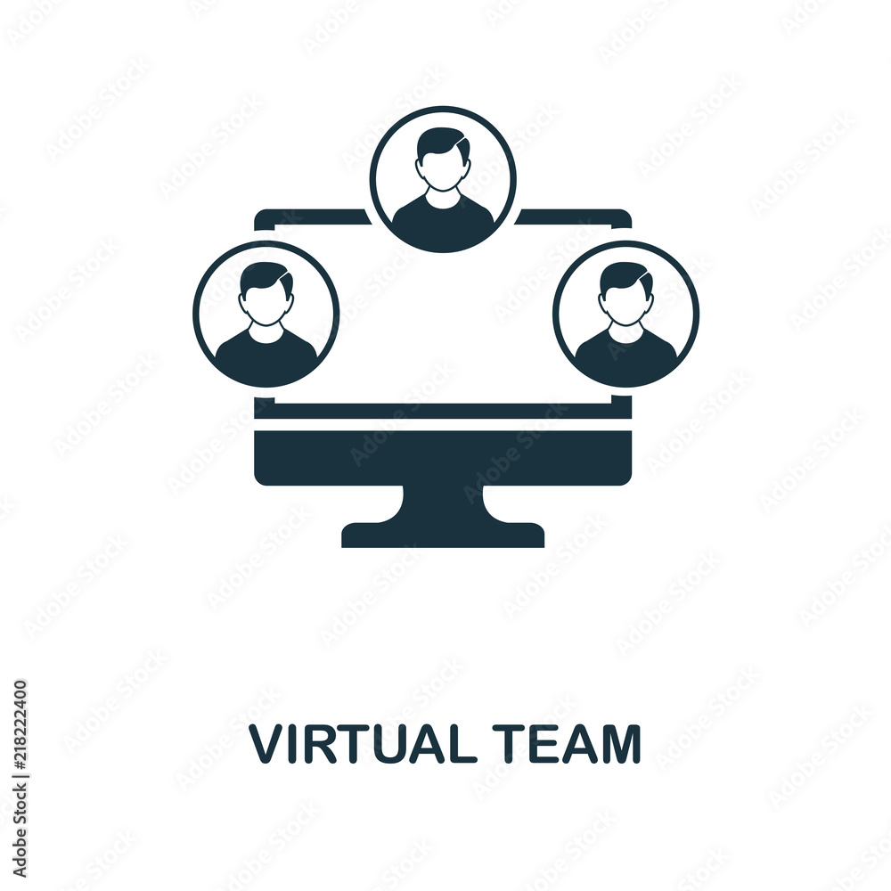 Virtual Team icon. Monochrome style icon design from project management  icon collection. UI. Illustration of virtual team icon. Ready to use in web  design, apps, software, print. Stock Vector | Adobe Stock