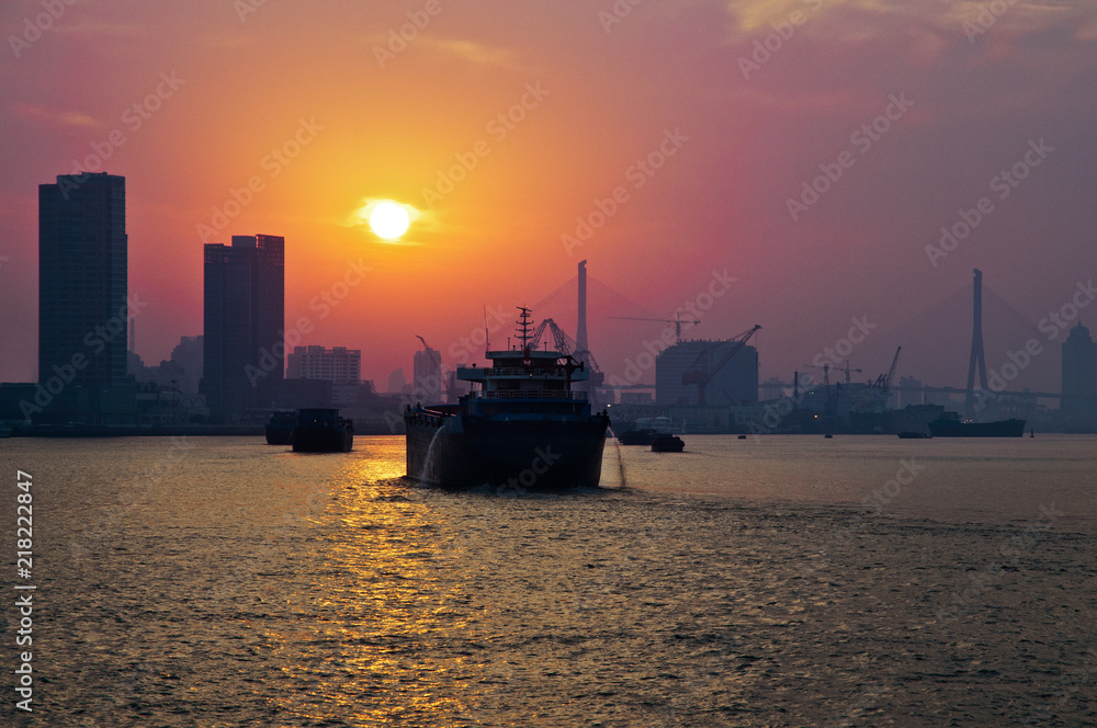 China Shanghai Fluss Pudong Huangpu Jiang