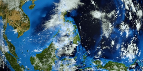 Fototapeta Naklejka Na Ścianę i Meble -  Extremely detailed and realistic high resolution 3d illustration of planet Earth. Shot from Space. Elements of this image are furnished by Nasa