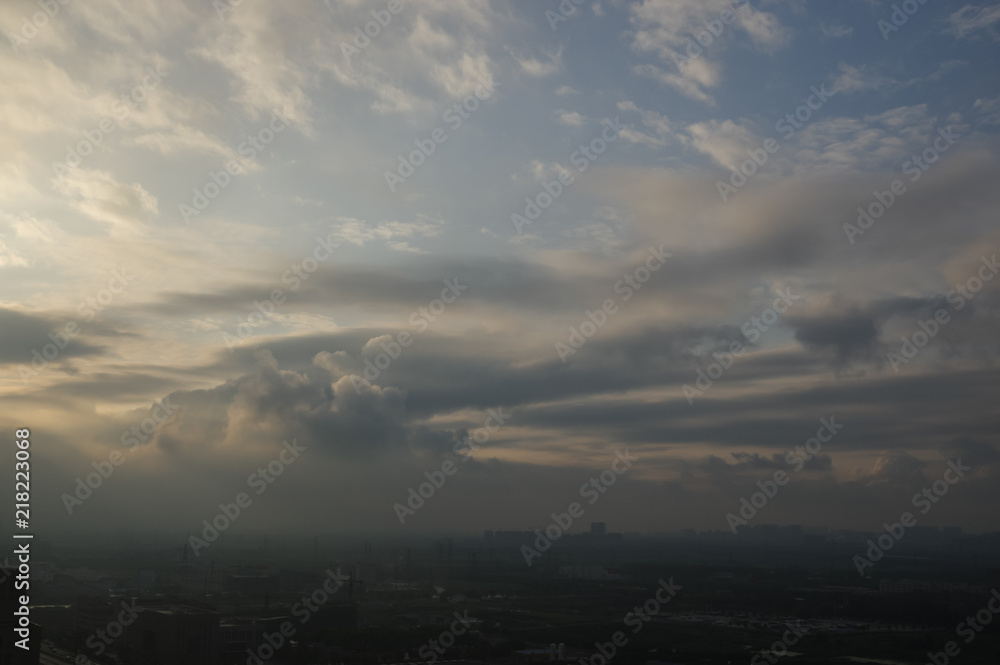 Obraz premium City Environment Scene and The Sky above the City