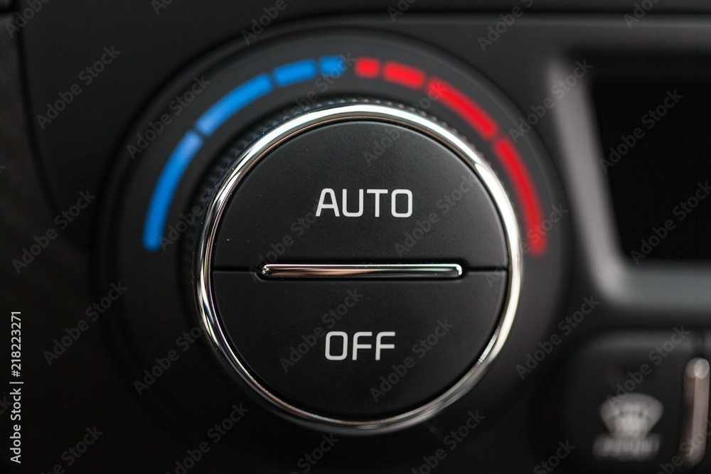 Closeup of Air Conditioning Knob in a Car